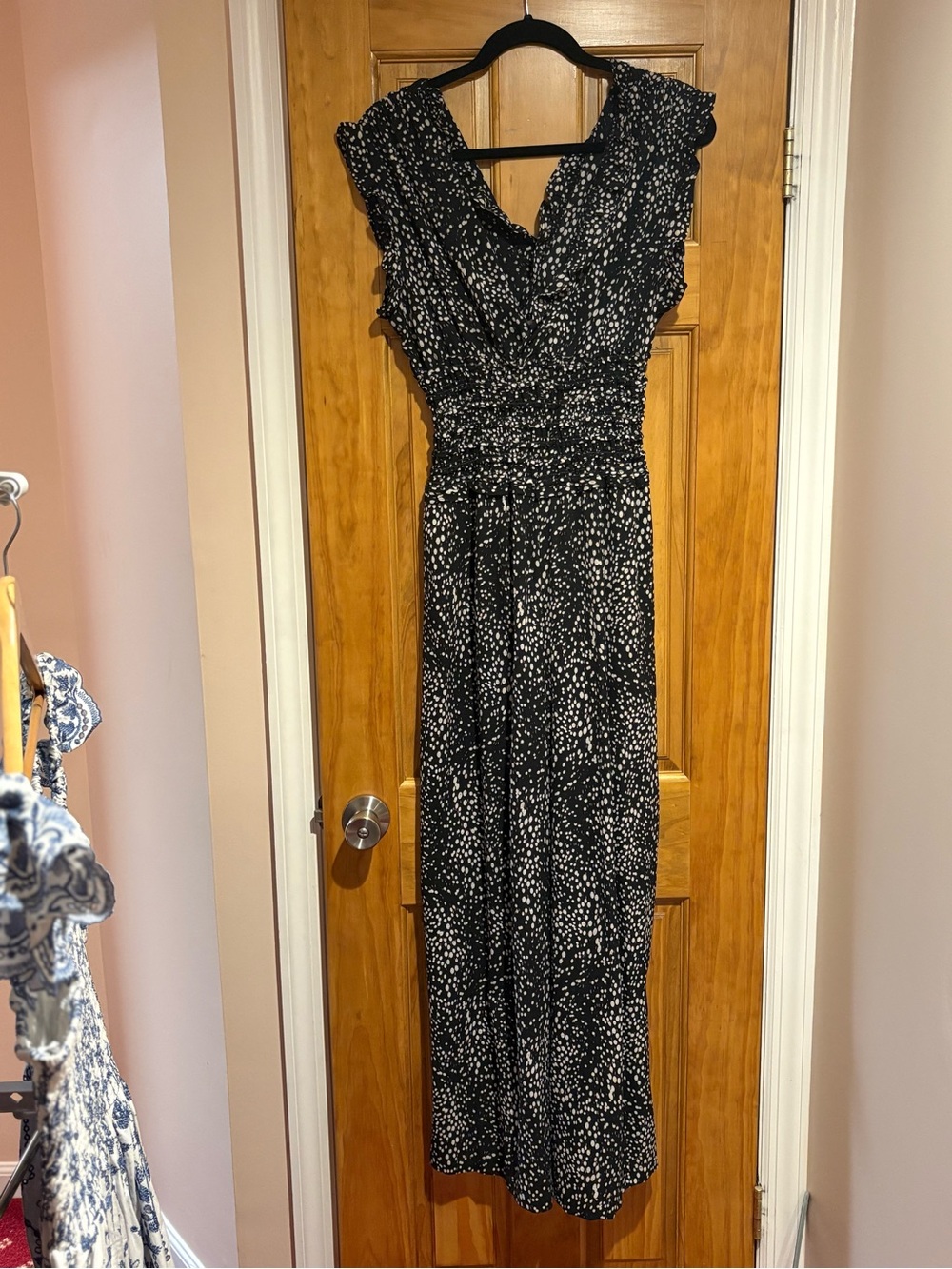 Max Studio Black Dress with White Spot Print